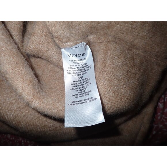 Vince Wool Alpaca Oversized Kangaroo Pocket Hoodie Size XS Tan‎ Sweater - Picture 7 of 7